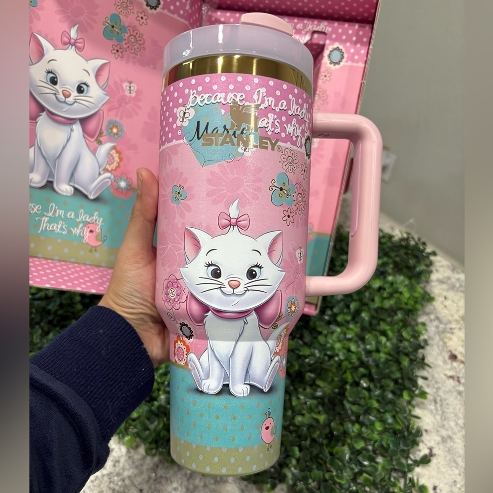 Stanley Disney Marie customized Mug with Pink and Blue Accents - Picture 2 of 5